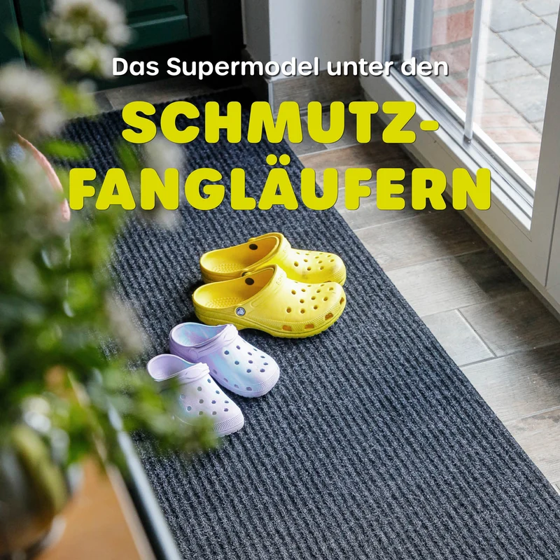 Wetterfester & rutschfester Läufer "Buhai" schwarz & grau für alle Wohnbereiche