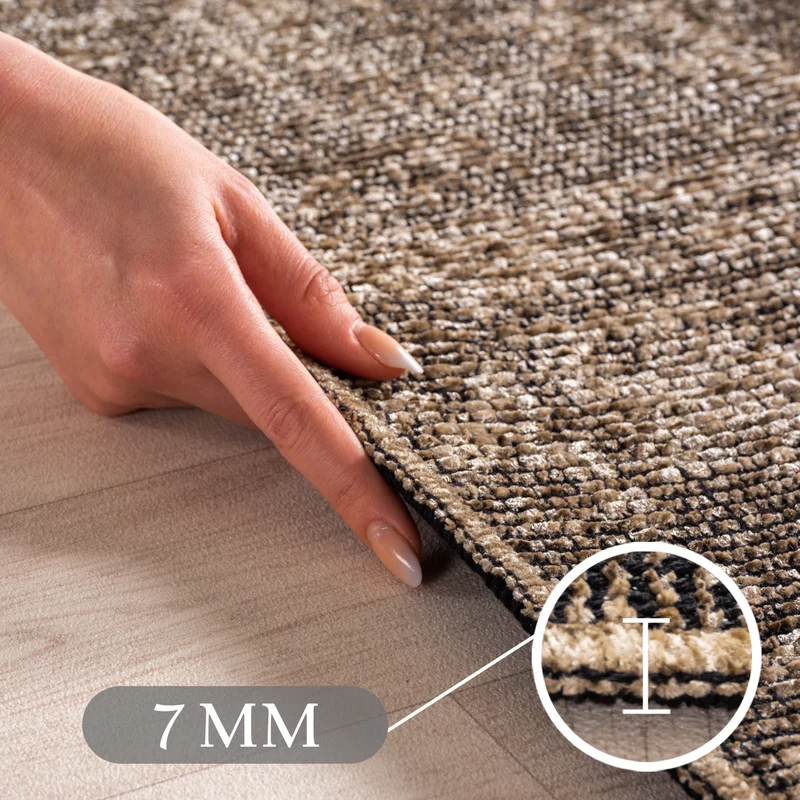 Carpettex Baumwollteppich Vintage Kelim Boho Rutschfest Waschbar