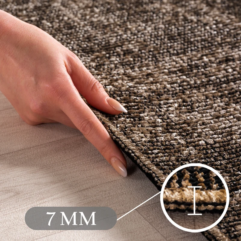 Carpettex Baumwollteppich Vintage Kelim Boho Rutschfest Waschbar