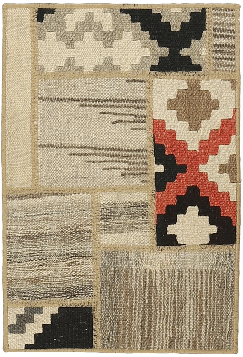MY-RUG Teppich "Modern Patchwork " Geometrische Muster, Handgeknüpft