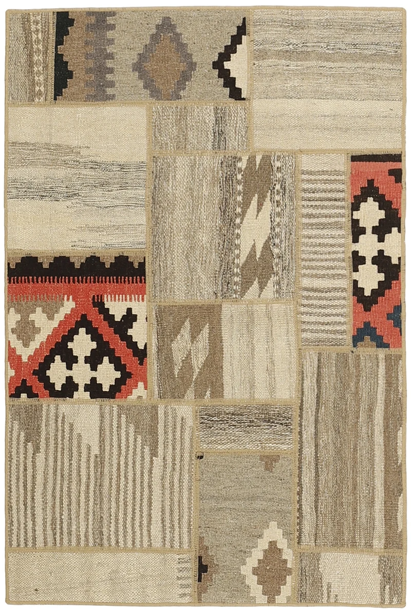 MY-RUG Teppich "Modern Patchwork " Geometrische Muster, Handgeknüpft