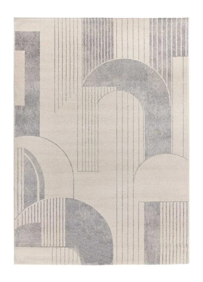Alfombra geométrica en gris Porto 12917