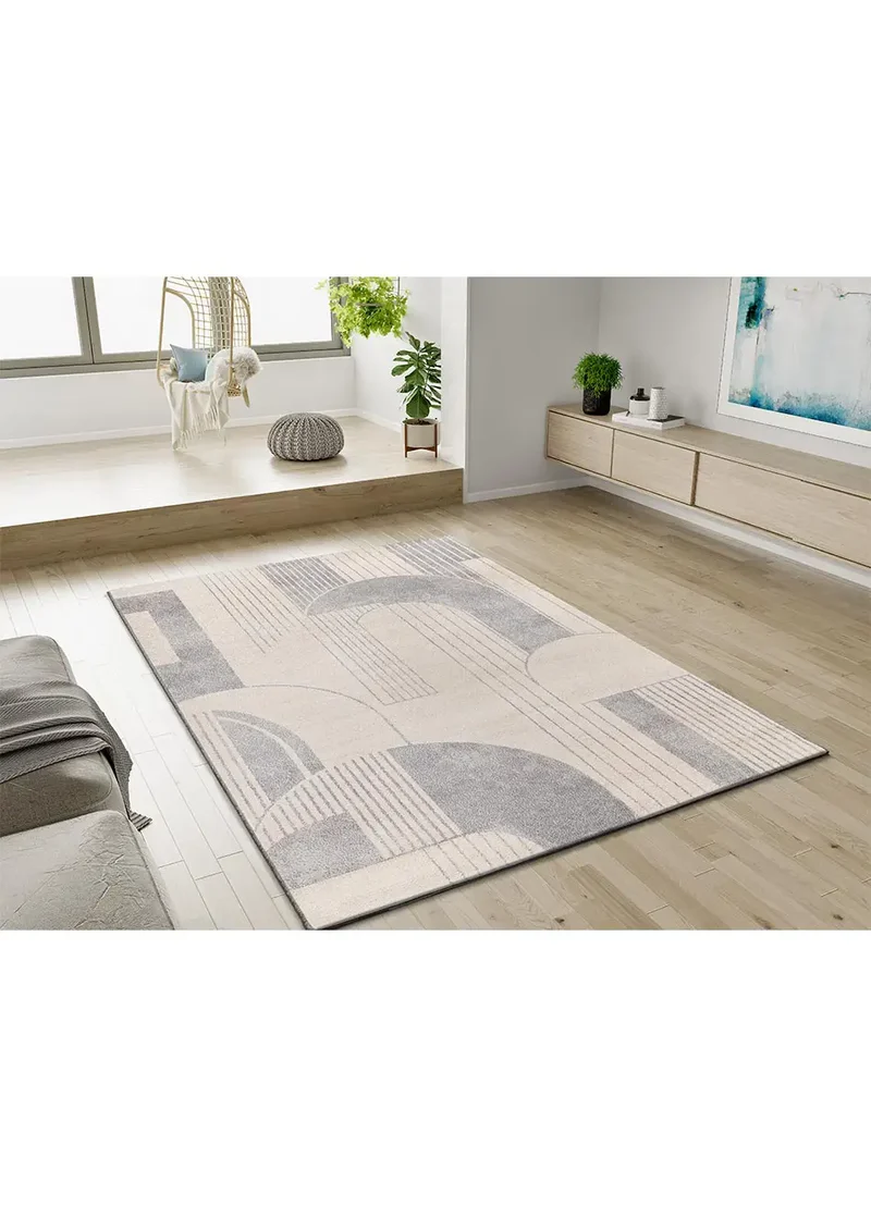 Alfombra geométrica en gris Porto 12917