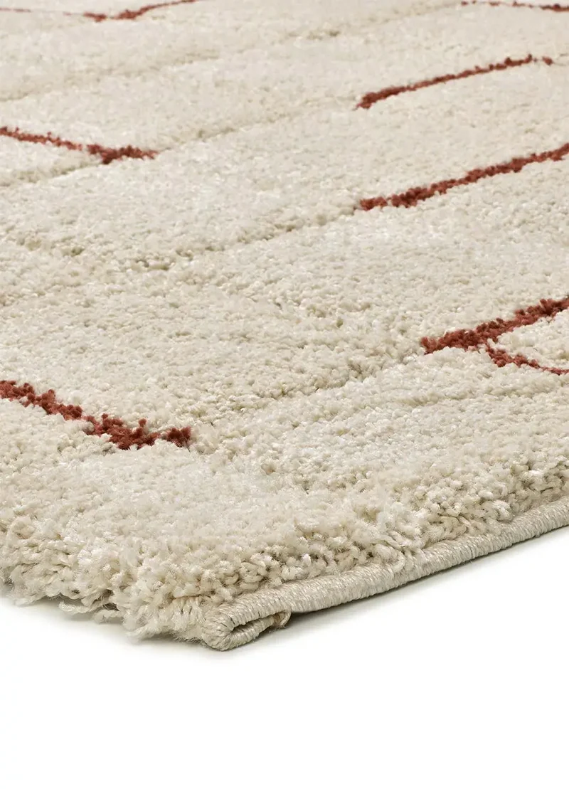 Alfombra shaggy con relieve Brenda 8834 Blanco