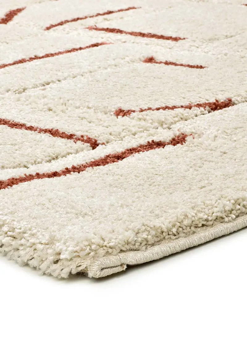 Alfombra shaggy con relieve Brenda 8832 Blanco