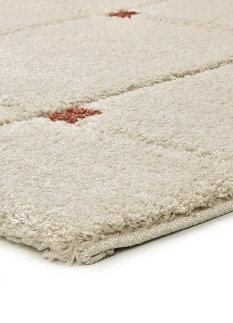 Alfombra shaggy con relieve Brenda 8830 Blanco