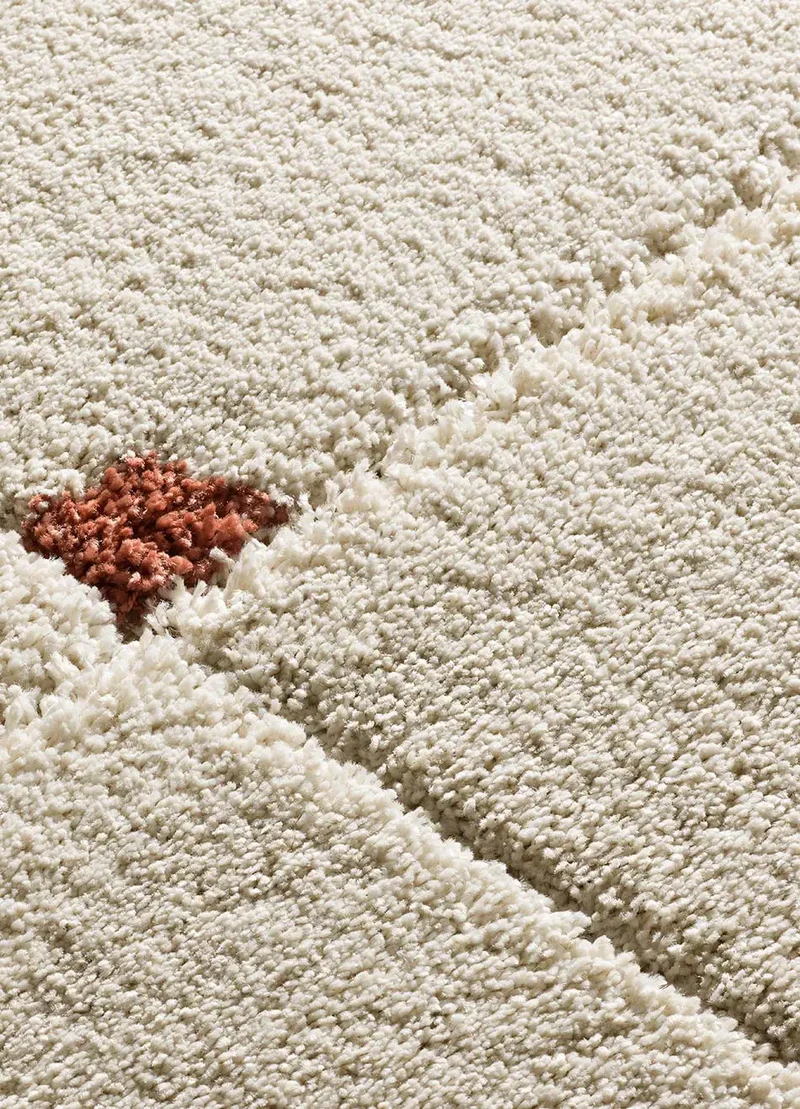 Alfombra shaggy con relieve Brenda 8830 Blanco