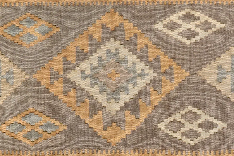 Kelim Gashgai · Handgewebt – Grau, 195x86 cm