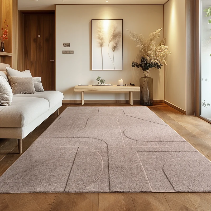 Carpettex Boho Kurzflor Teppich 3D Effekt Waschbar Skandi Weich