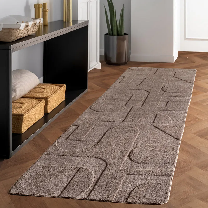 Carpettex Boho Kurzflor Teppich 3D Effekt Waschbar Skandi Weich