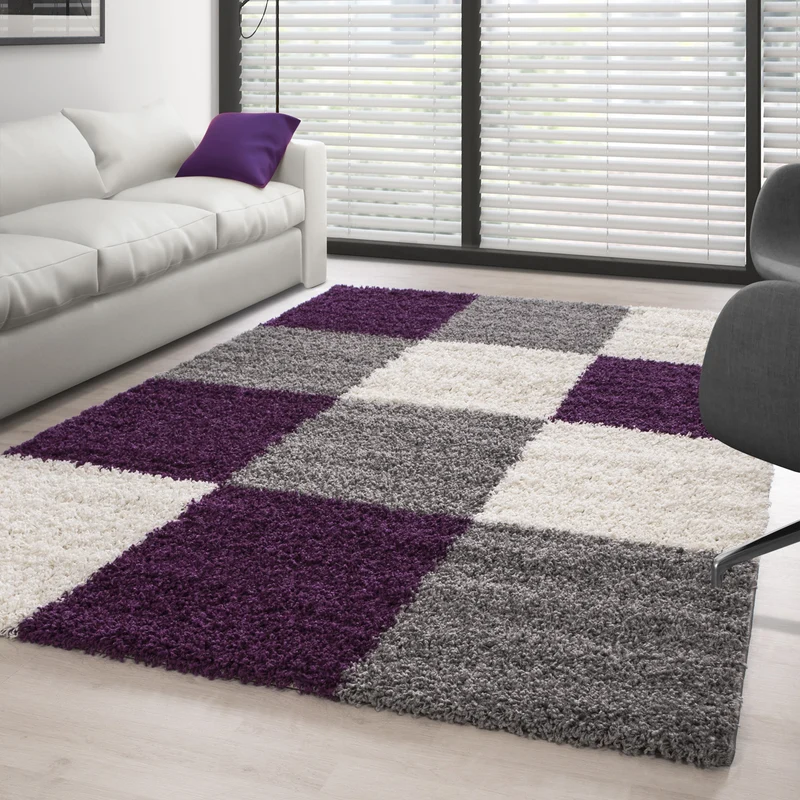 Carpettex Tappeto Shaggy Pelo Alto Quadri Morbido Soffice