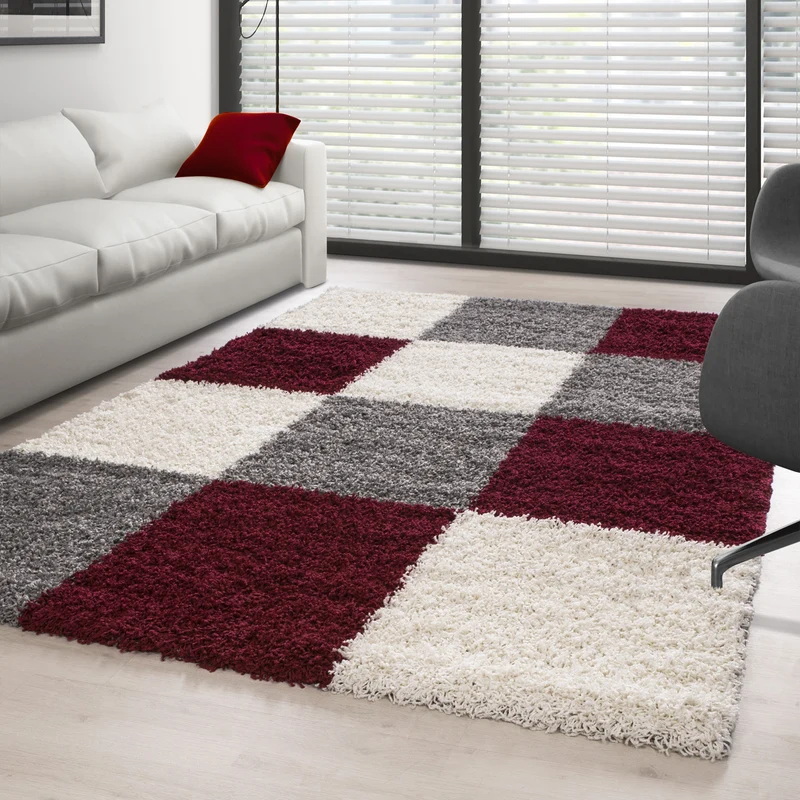 Carpettex Tappeto Shaggy Pelo Alto Quadri Morbido Soffice