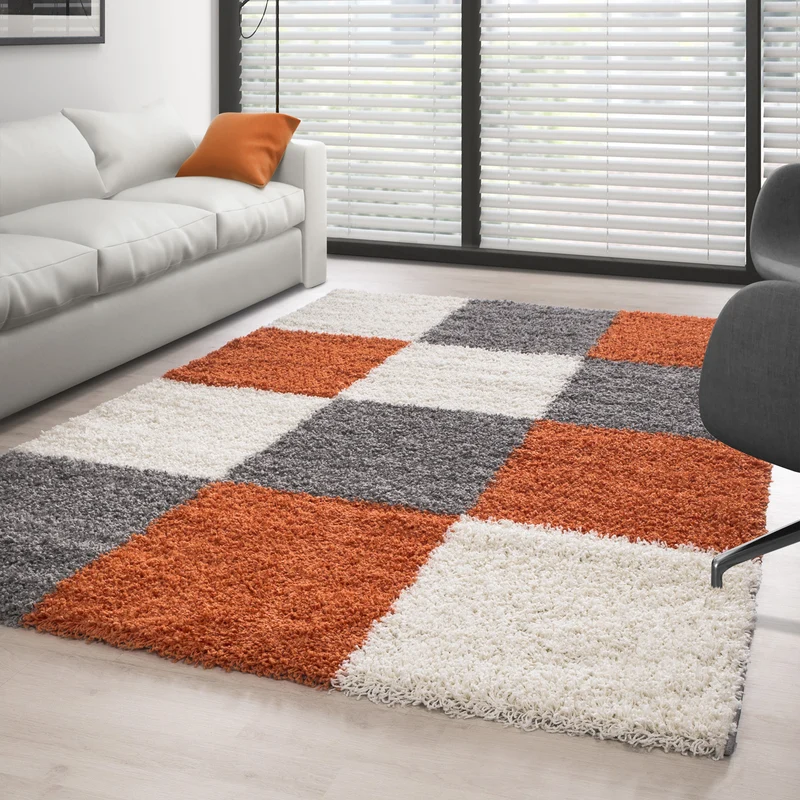 Carpettex Tappeto Shaggy Pelo Alto Quadri Morbido Soffice