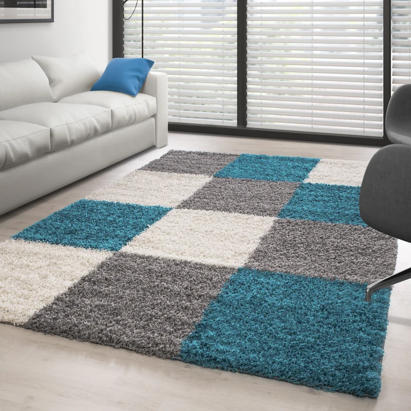 Carpettex Tappeto Shaggy Pelo Alto Quadri Morbido Soffice