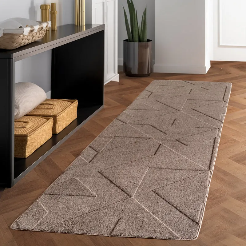 Carpettex Boho Kurzflor Teppich 3D Effekt Waschbar Skandi Weich
