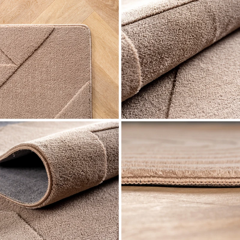 Carpettex Boho Kurzflor Teppich 3D Effekt Waschbar Skandi Weich
