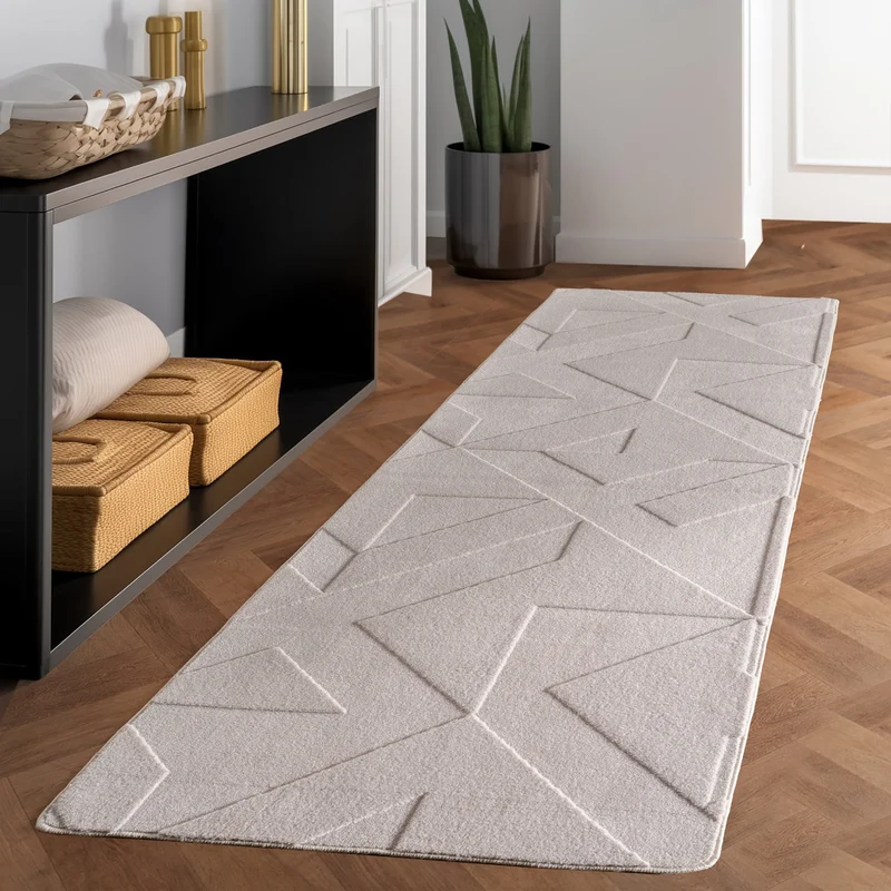 Carpettex Boho Kurzflor Teppich 3D Effekt Waschbar Skandi Weich