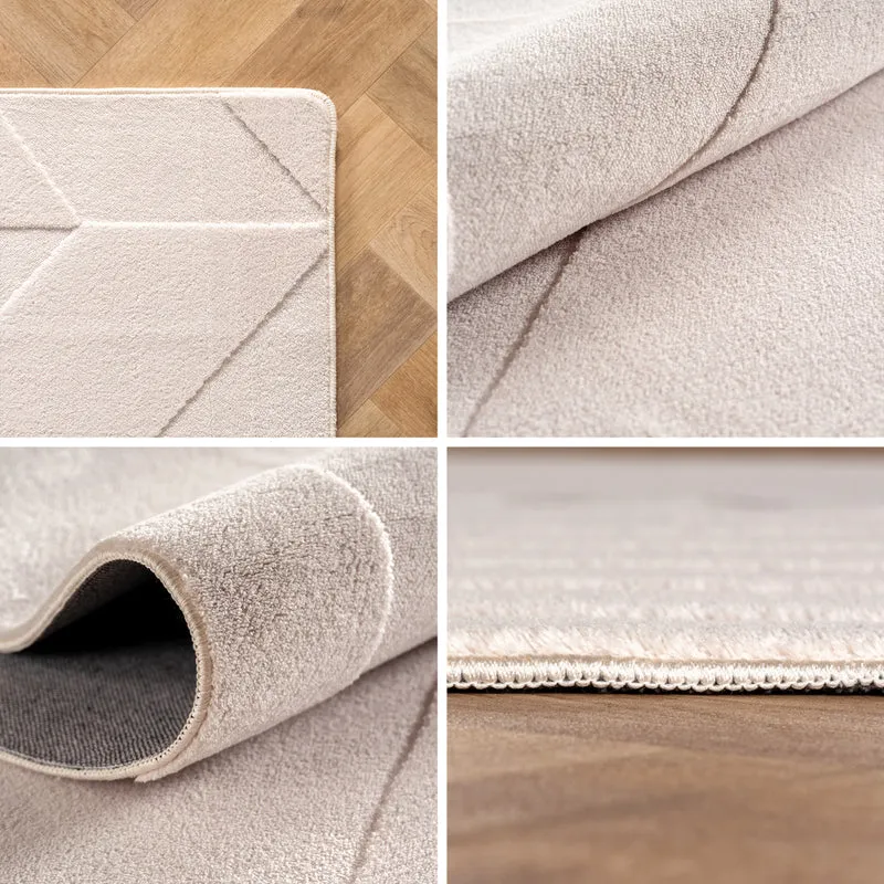 Carpettex Boho Kurzflor Teppich 3D Effekt Waschbar Skandi Weich