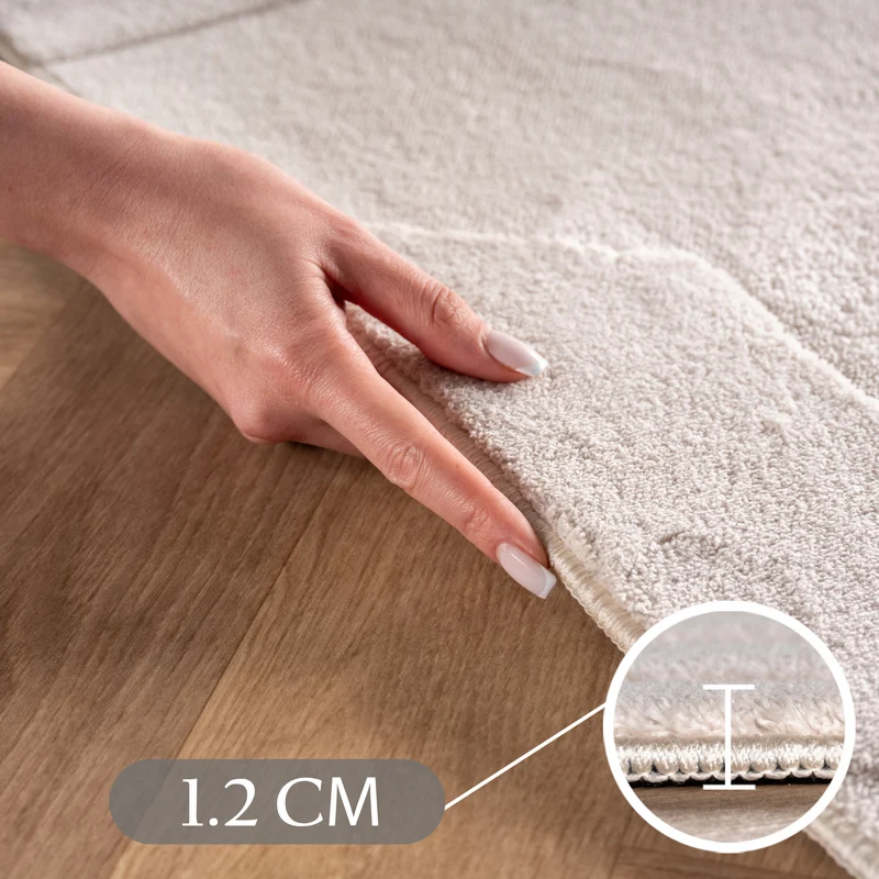 Carpettex Boho Kurzflor Teppich 3D Effekt Waschbar Skandi Weich