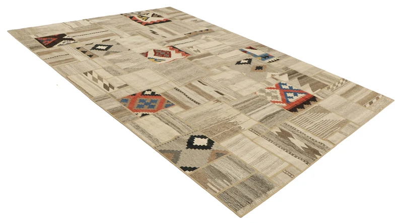 MY-RUG Teppich "Modern Patchwork " Geometrische Muster, Handgeknüpft