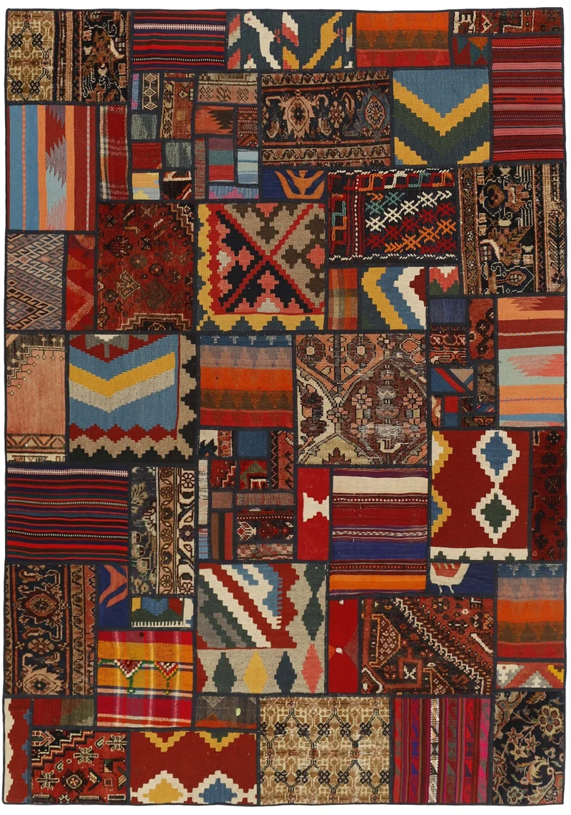 MY-RUG Teppich "Modern Patchwork " Geometrische Muster, Handgeknüpft