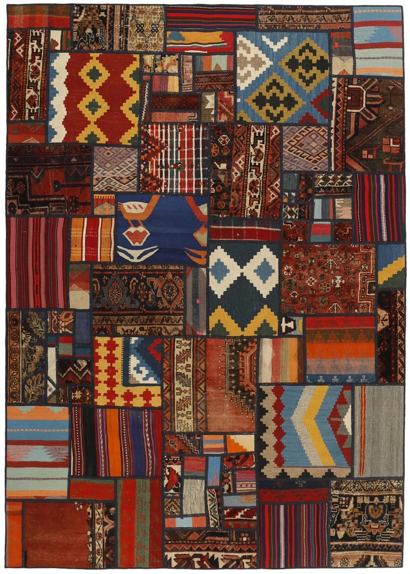 MY-RUG Teppich "Modern Patchwork " Geometrische Muster, Handgeknüpft