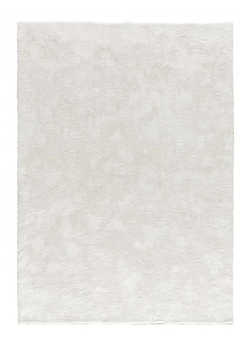 Alfombra shaggy antideslizante Roma Liso Blanco