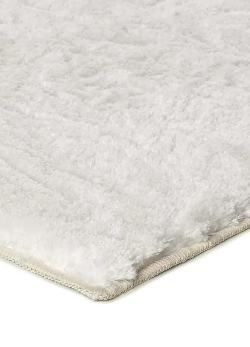 Alfombra shaggy antideslizante Roma Liso Blanco