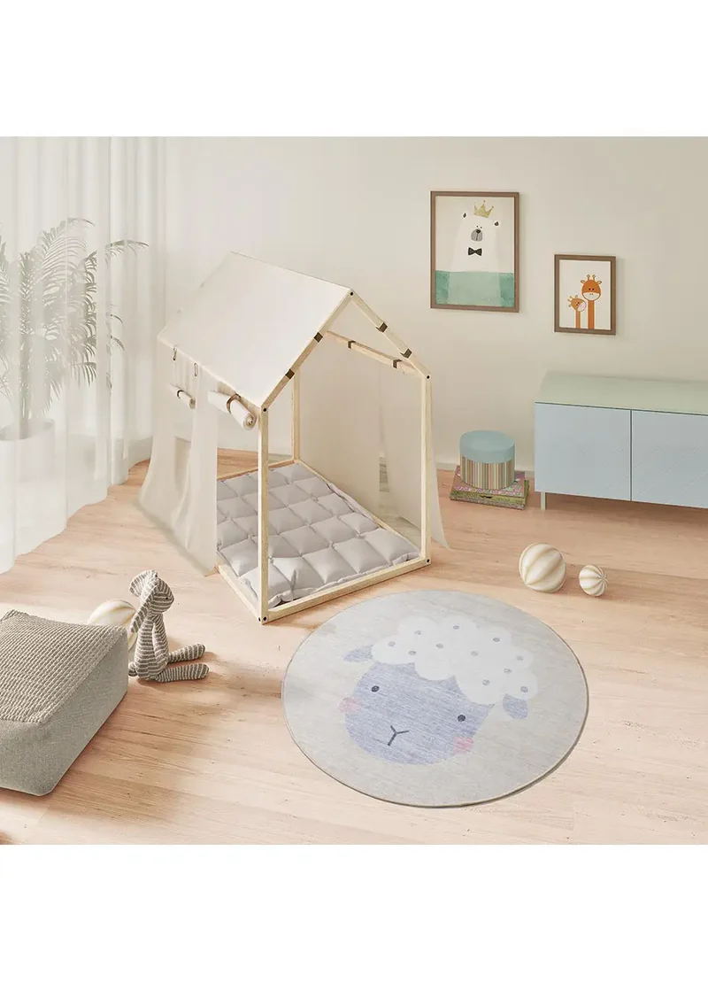 Alfombra infantil lavable redonda oveja Candy 24063 crema