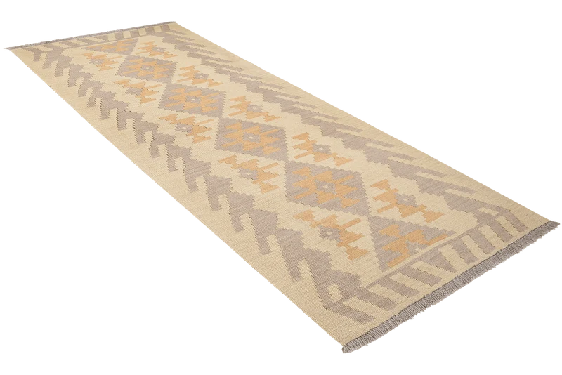 Kelim Gashgai · Handgewebt – Beige, 201x84 cm