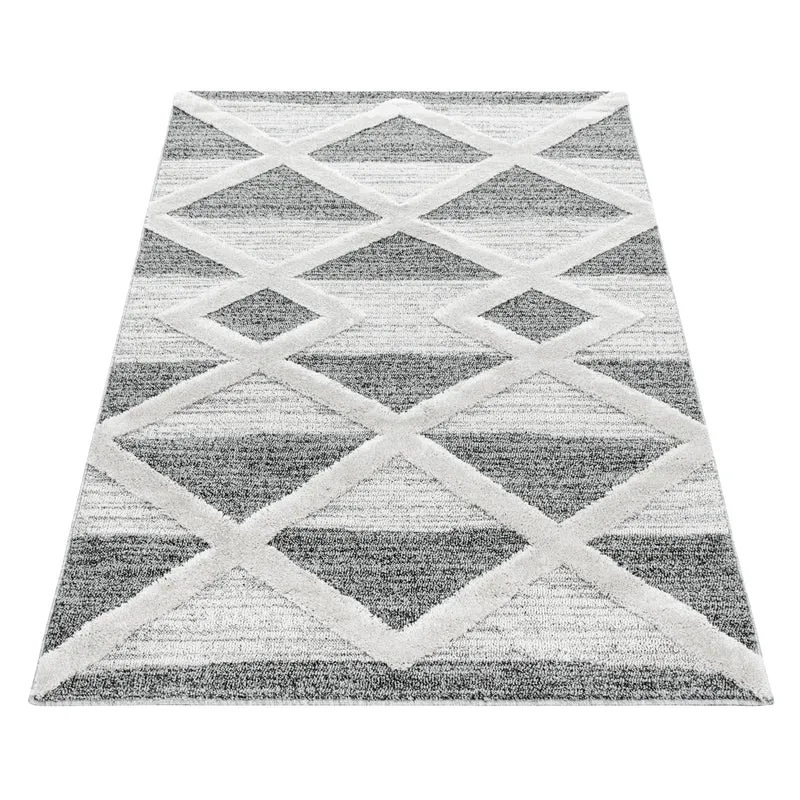 Carpettex Hochflor Teppich 3D Hoch-Tief Skandi Boho Weich
