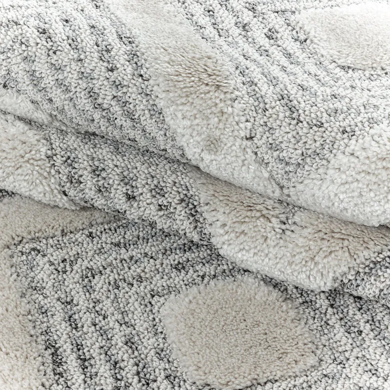 Carpettex Hochflor Teppich 3D Hoch-Tief Skandi Boho Weich