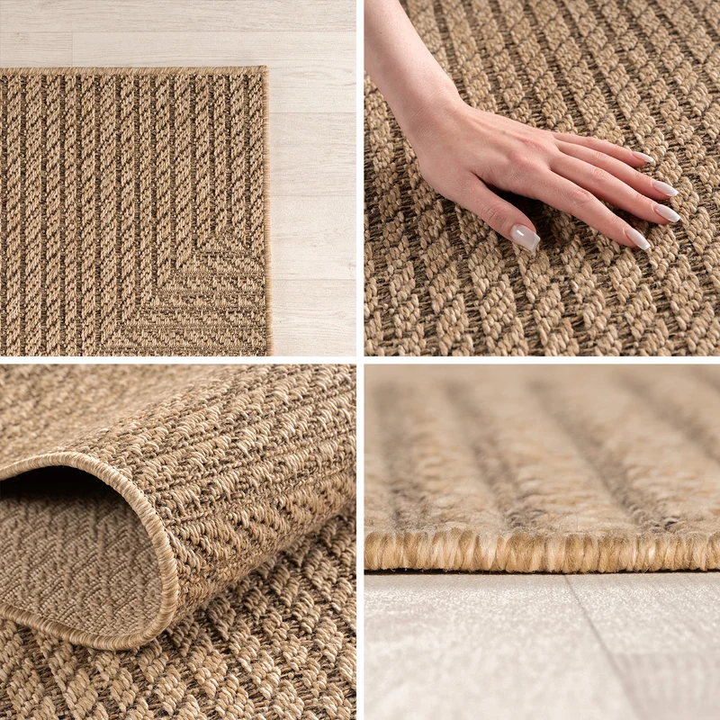 Carpettex Outdoor Teppich Skandi Wetterfest Waschbar Natur Optik