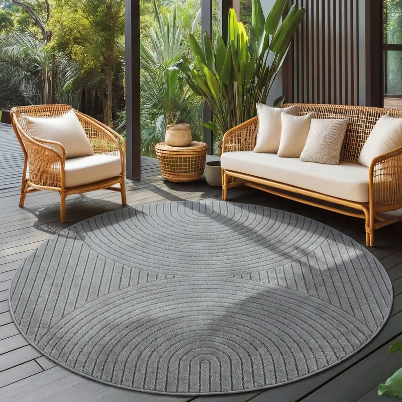 Carpettex Kurzflor Teppich 3D Hoch-Tief Skandi Boho Indoor Outdoor