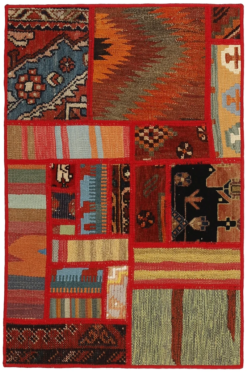 MY-RUG Teppich "Modern Patchwork " Geometrische Muster, Handgeknüpft
