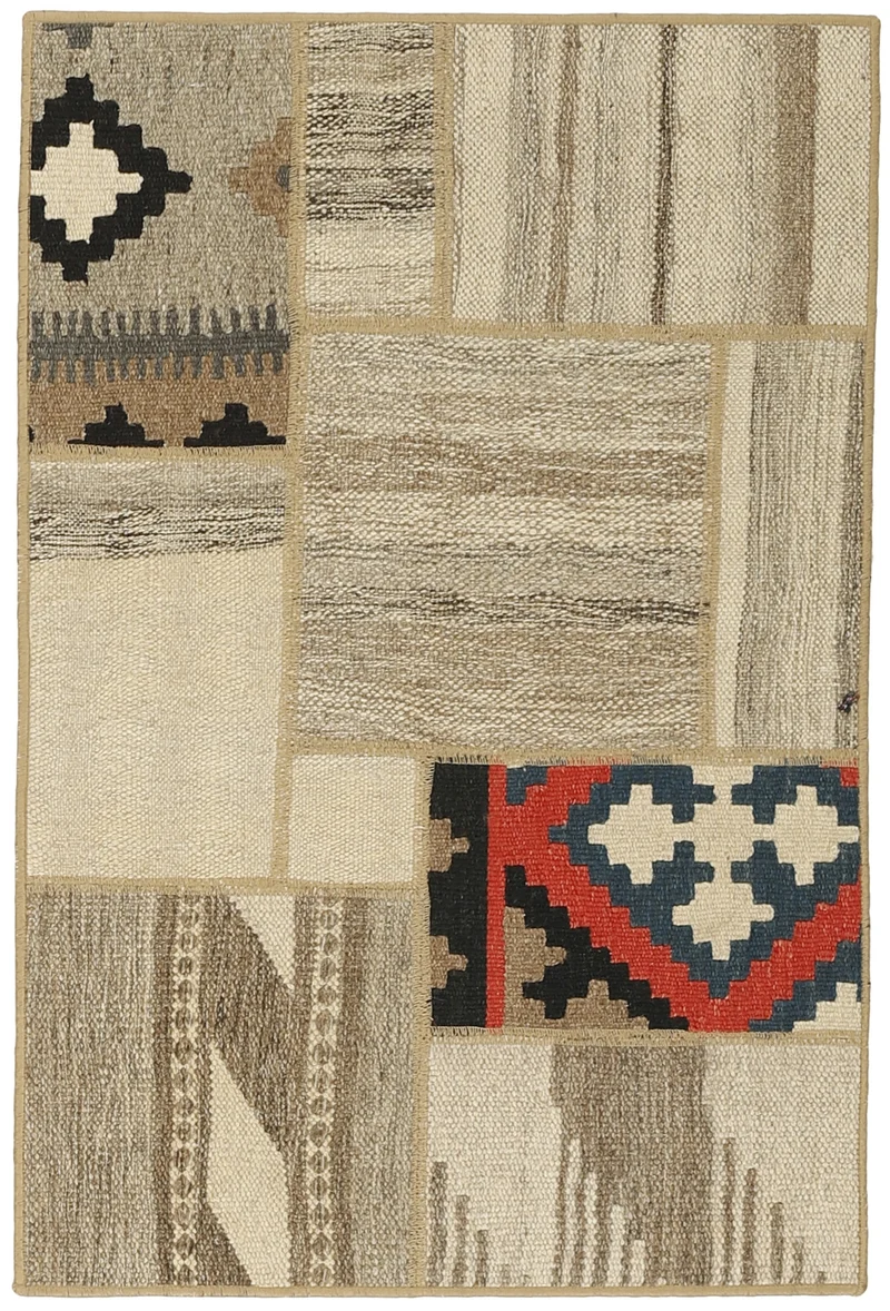 MY-RUG Teppich "Modern Patchwork " Geometrische Muster, Handgeknüpft