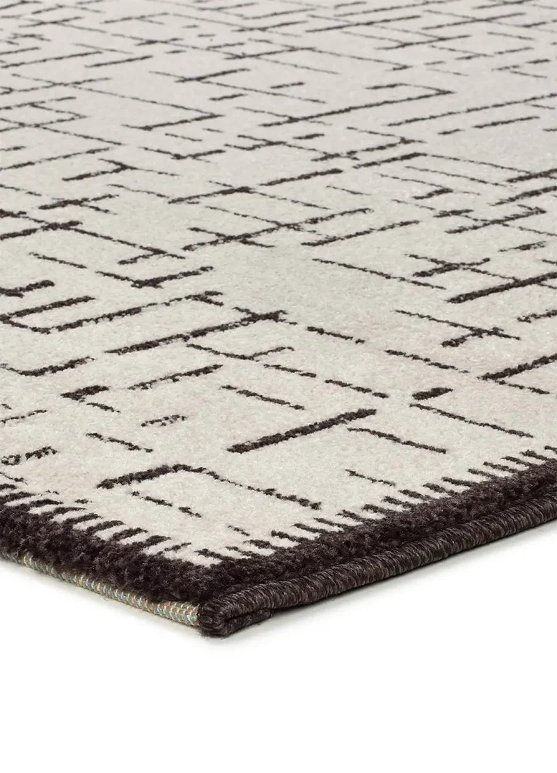 Alfombra geométrica blanco y negro Retro 12888