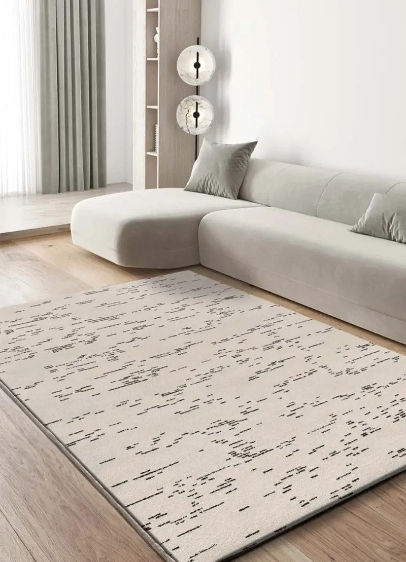 Alfombra geométrica blanco y negro Retro 12893