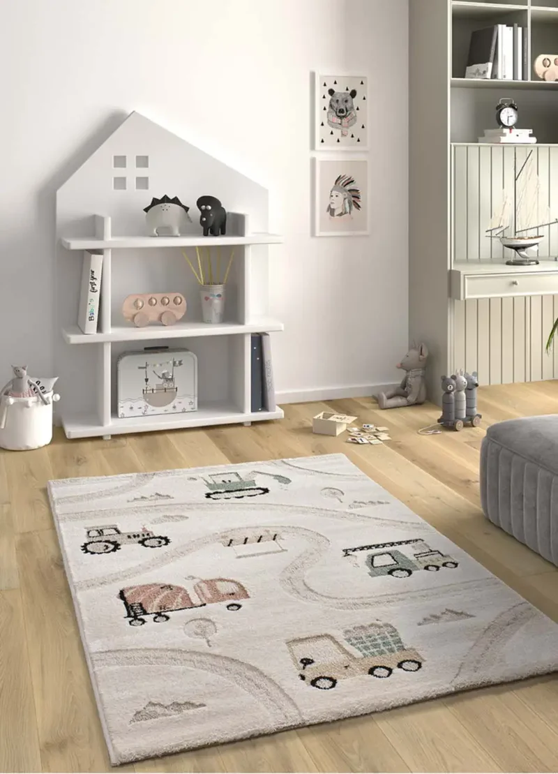 Alfombra infantil carreteras y tractores Clown 2346 multicolor