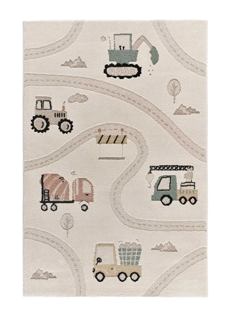 Alfombra infantil carreteras y tractores Clown 2346 multicolor