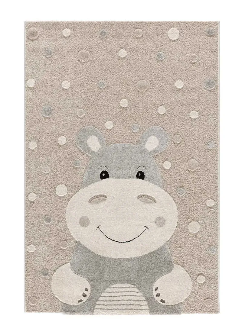 Alfombra infantil hipopótamo Clown 2345 color piedra