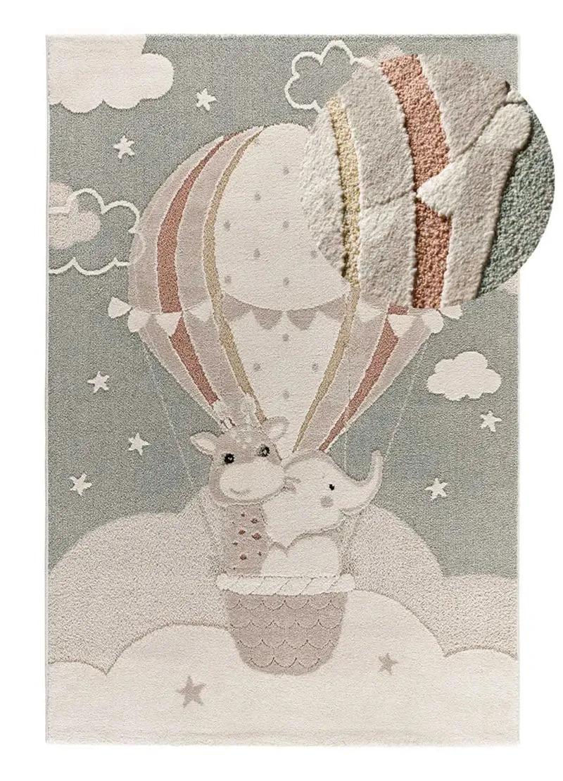Alfombra infantil globo animales Clown 2366 verde