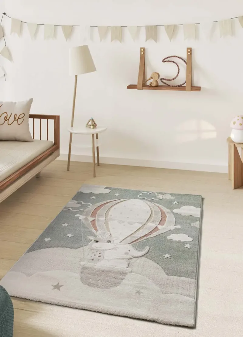 Alfombra infantil globo animales Clown 2366 verde