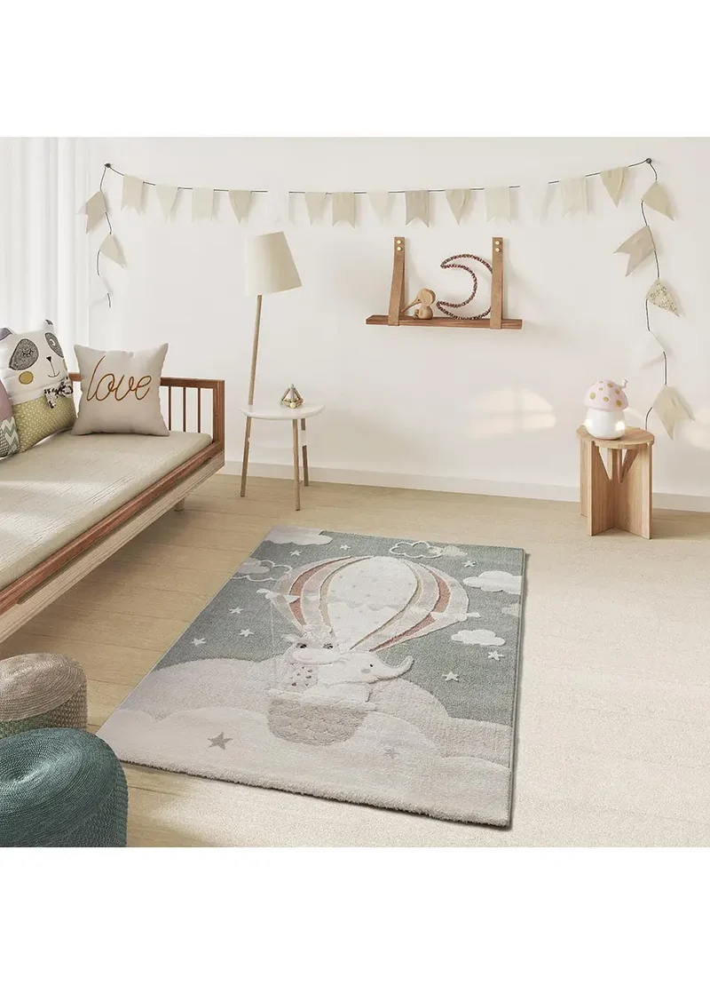 Alfombra infantil globo animales Clown 2366 verde