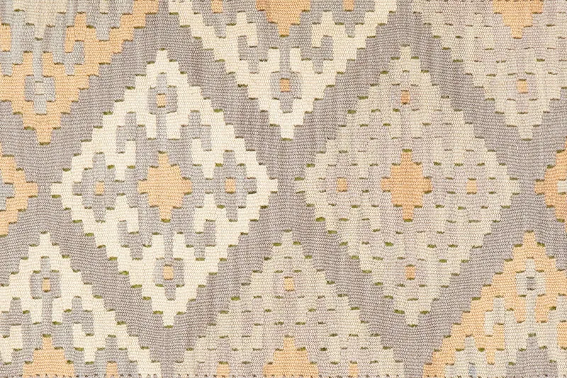 Kelim Gashgai · Handgewebt – Grau, 239x81 cm
