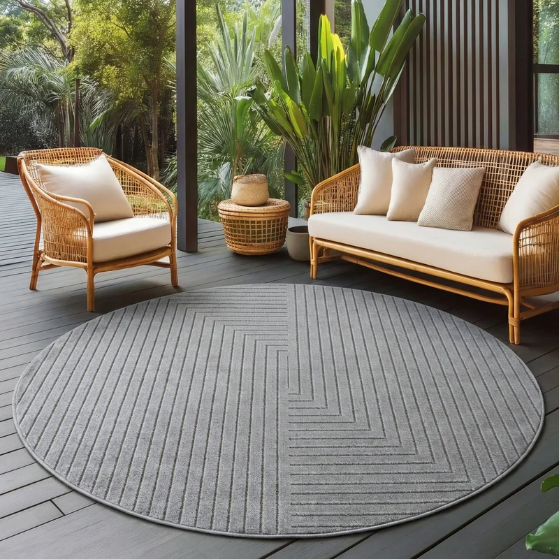 Carpettex Kurzflor Teppich 3D Hoch-Tief Skandi Boho Indoor Outdoor