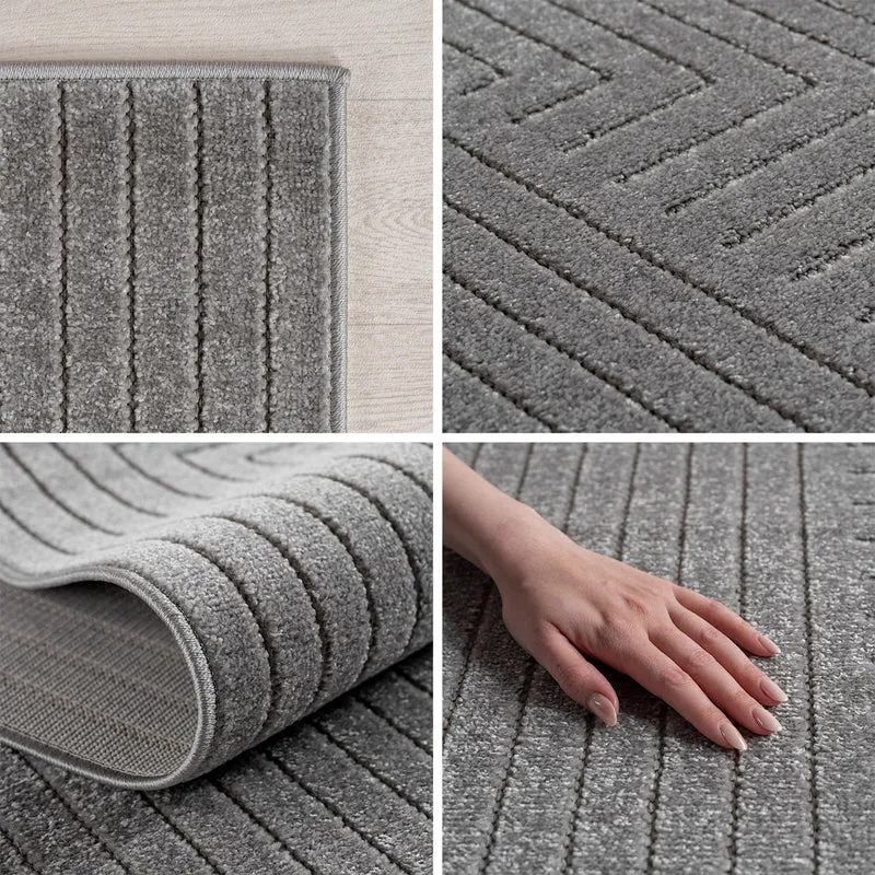 Carpettex Kurzflor Teppich 3D Hoch-Tief Skandi Boho Indoor Outdoor