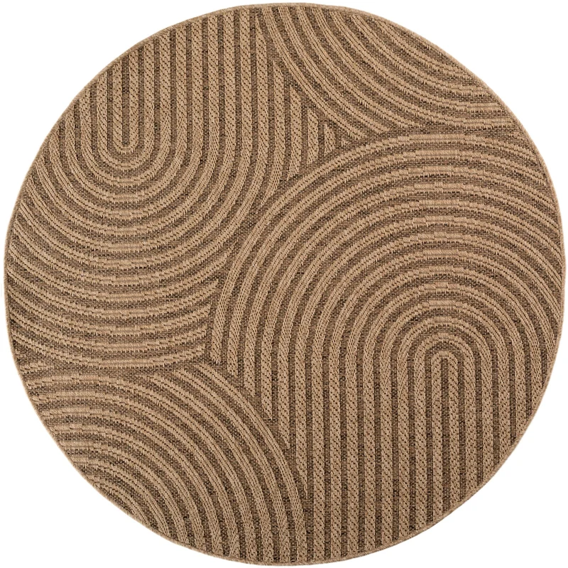 Carpettex Outdoor Teppich Skandi Boho Wetterfest Waschbar Natur Optik