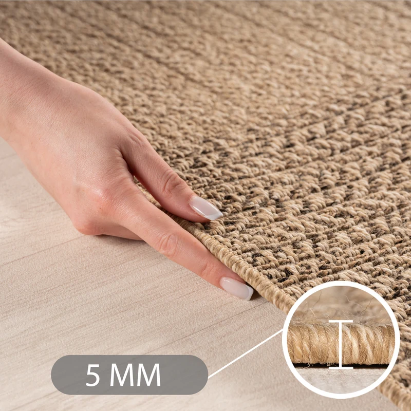 Carpettex Outdoor Teppich Karo Wetterfest Waschbar Natur Optik