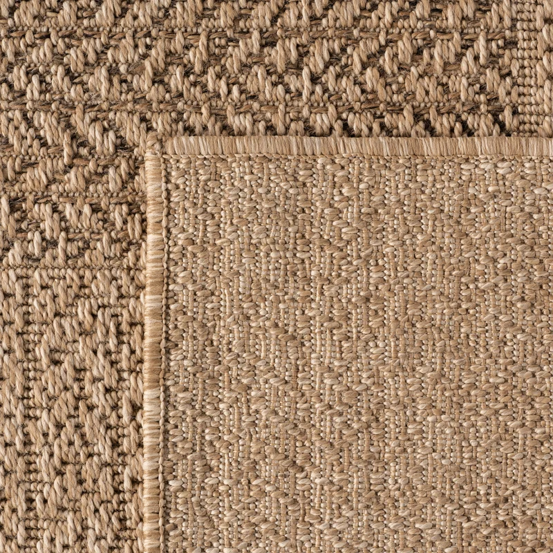 Carpettex Outdoor Teppich Karo Wetterfest Waschbar Natur Optik